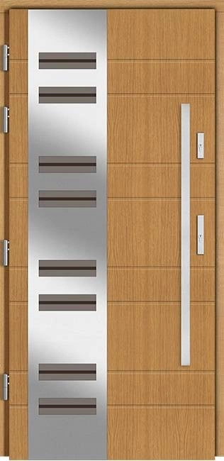 CASSINO PIASKOWANE - Drzwi nowoczesne zewnętrzne drewniane