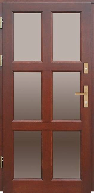 LOOS 6 SZYBY - Drzwi zewnętrzne drewniane